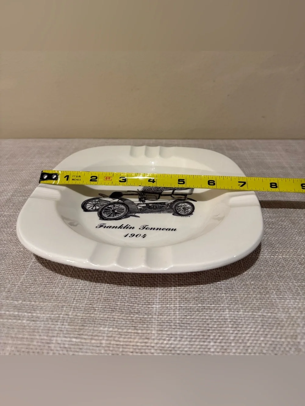 Vintage 1950s Long Island Automotive Museum Ashtray 1904 Franklin Tonneau